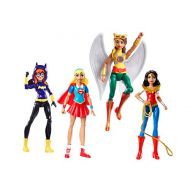 DC Super Hero Girls 6” Action Dolls 4-Pack Collection, Wonder Woman, Supergirl, Hawkgirl, Batgirl