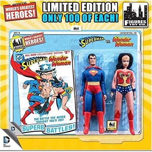  DC World DC Superman Worlds Greatest Super Heroes Retro Two-Pack Series 3 Wonder Woman & Superman 8 Action Figure 2-Pack