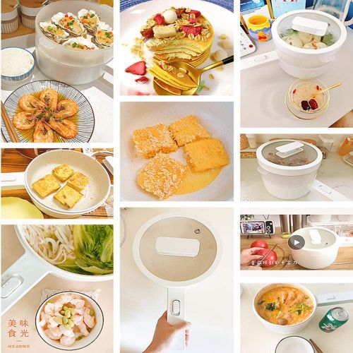  [아마존베스트]DCIGNA 1.5L Electric Hot Pot, Noodle Cookers, Mini Electric Saute Pan, Mini Hot Pot, Ceramic Non-stick Coating, Suitable For Steak, Egg, Porridge, Ramen, Oatmeal, Soup with Tempera