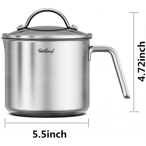  [아마존베스트]DCIGNA 1.5 Quart Stainless Steel Saucepan With Pour Spout, Saucepan With Lid, Mini Milk Pan With Spout - Perfect For Boiling Milk, Sauce, Gravies, Pasta, Noodles