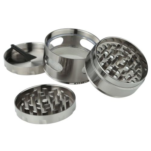  DCOU Premium Grinder 2,2 Zoll 4 Stueck Tabak Muehle mit Pollen Faenger haltbare Zink-Legierung Herb Grinder Spice Grinder (Gunmetal)