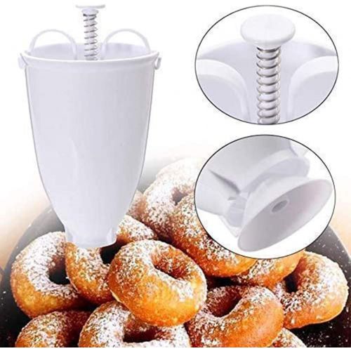  DCS Plastic Doughnut Donut Maker Machine Mold DIY Tool Kitchen Pastry Making Bake Ware Stainless Steel White