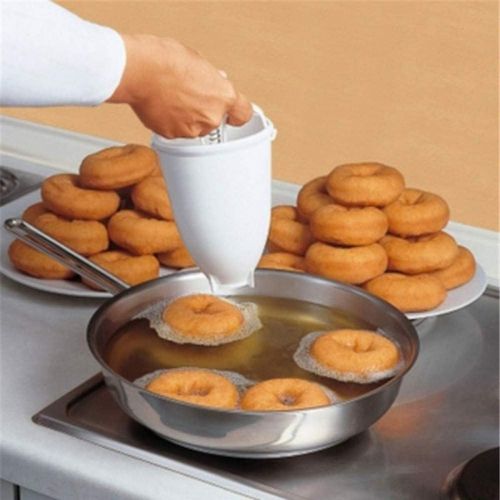  DCS Plastic Doughnut Donut Maker Machine Mold DIY Tool Kitchen Pastry Making Bake Ware Stainless Steel White