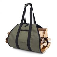 DD1 Fireplace Carrier Waxed Firewood Canvas Log Carrier Tote Bag Firewood Storage Tote Fire Place Log Holders Brown