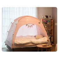 DDASUMI Fabric Indoor Tent for Double Bed (Pink) - Blocking Cold air, Privacy, Play Tent