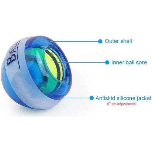  [아마존베스트]DDDD store Energy Ball for Hand and Arm Muscles Training with Grip Band and Highly Resistant Plastic Housing - Manual Trainer, Rotating Ball