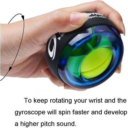  [아마존베스트]DDDD store Energy Ball for Hand and Arm Muscles Training with Grip Band and Highly Resistant Plastic Housing - Manual Trainer, Rotating Ball