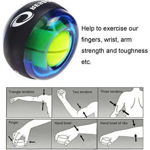 [아마존베스트]DDDD store Energy Ball for Hand and Arm Muscles Training with Grip Band and Highly Resistant Plastic Housing - Manual Trainer, Rotating Ball