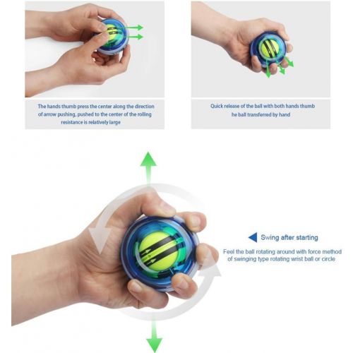  [아마존베스트]DDDD store Energy Ball for Hand and Arm Muscles Training with Grip Band and Highly Resistant Plastic Housing - Manual Trainer, Rotating Ball