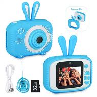 [아마존베스트]DDGG Kids Camera, Kids Selfie Camera, HD Digital Video Cameras for Toddler with 32GB SD Card, Best Birthday Gifts for Boys Girls Age 3-9 (Blue)