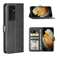 DDJ case for Samsung Galaxy S21 5G 2020,Cover Flip TPU&PU Leather Case with Kickstand, Multi-Function Magnetic Suction Strong Closure Wallet Phone Case for Galaxy S21 5G (Black)