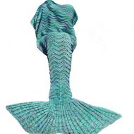 DDMY ＤDMY Mermaid Tail Blanket Crochet Mermaid Blankets Seasons Warm Soft Handmade Sleeping Bag Best Birthday Christmas gift For Kids Teens Adult 74x35 Mint Green