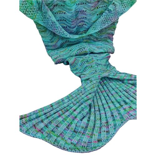  DDMY ＤDMY Mermaid Tail Blanket Crochet Mermaid Blankets Seasons Warm Soft Handmade Sleeping Bag Best Birthday Christmas gift For Kids Teens Adult 74x35 Mint Green