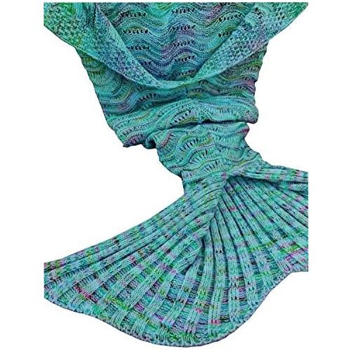  [아마존베스트]DDMY ＤDMY Mermaid Tail Blanket Crochet Mermaid Blankets Seasons Warm Soft Handmade Sleeping Bag Best Birthday Christmas gift For Kids Teens Adult 74x35 Mint Green