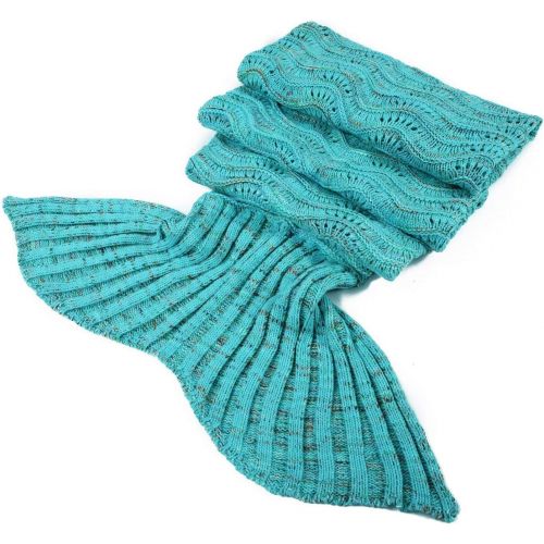  [아마존베스트]DDMY ＤDMY Mermaid Tail Blanket Crochet Mermaid Blankets Seasons Warm Soft Handmade Sleeping Bag Best Birthday Christmas gift For Kids Teens Adult 74x35 Mint Green