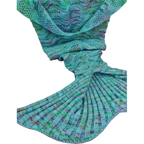  [아마존베스트]DDMY ＤDMY Mermaid Tail Blanket Crochet Mermaid Blankets Seasons Warm Soft Handmade Sleeping Bag Best Birthday Christmas gift For Kids Teens Adult 74x35 Mint Green