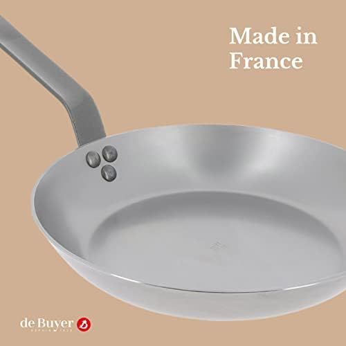  De Buyer 5610.36 Mineral B Round Carbon Steel Fry Pan 14-Inch Bratpfanne, Blech, schwarz