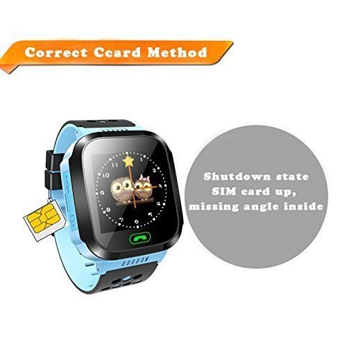  DEALCATCHER3510 GPS Tracker Kids Smart Watch for Children Girls Boys with Camera SIM Calls Anti-lost SOS Smartwatch Bracelet Compatible IPhone Android Smartphone (Blue)