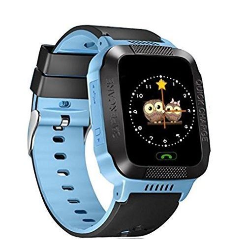  DEALCATCHER3510 GPS Tracker Kids Smart Watch for Children Girls Boys with Camera SIM Calls Anti-lost SOS Smartwatch Bracelet Compatible IPhone Android Smartphone (Blue)