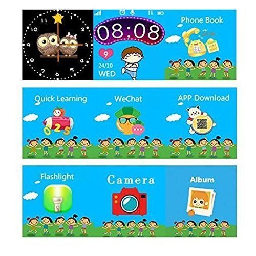  DEALCATCHER3510 GPS Tracker Kids Smart Watch for Children Girls Boys with Camera SIM Calls Anti-lost SOS Smartwatch Bracelet Compatible IPhone Android Smartphone (Blue)