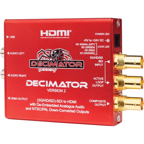  DECIMATOR 2 3G/HD/SD-SDI to HDMI Converter with Built-In NTSC/PAL Downscaler & Analog Audio Outputs