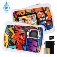 [2019 Newest Kids Camera] Kids Waterproof Camera, DECOMEN Digital Underwater Camera for Boys and Girls, 12MP HD Action Sport Camcorder with 2.0 LCD, 8X Digital Zoom, Flash, Mic and