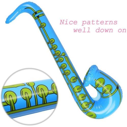  DECORA 27.5“ Inflatable Saxophones Assorted Colors 6pcs for Kids Party Favors