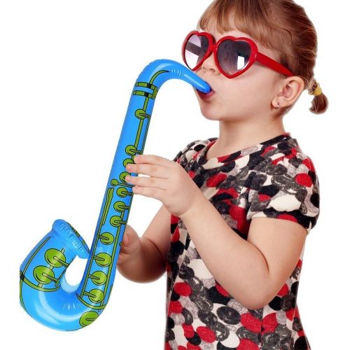  DECORA 27.5“ Inflatable Saxophones Assorted Colors 6pcs for Kids Party Favors