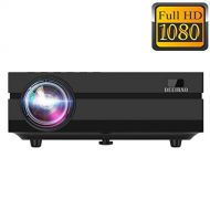 DEEIRAO Video Projector Full HD,Deeirao Real 1080P Resolution Best Computer Projector LED Light Work with Amazon Fire TV Stick,PS4 Xbox360,HDMI,VGA,USB,AV,Laptop (Black)