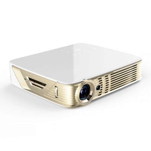  DEEIRAO Deeirao Smart Android5.1 Wireless WiFi DLP Home Theater Projector Mini Portable Support 4K 2160P 2D Convert to 3D Bluetooth4.0 with Battery Gold