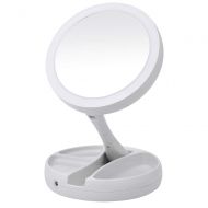 DEEPLOVE Makeup Mirror-Delicate portable led cosmetic mirror, compact folding 1x/10 times magnifying glass vanity mirror, best gift for bathroom cosmetic mirror/table/home decor