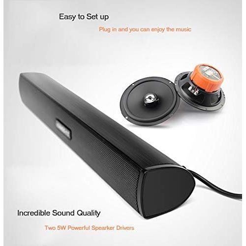  [아마존베스트]DEEPOW USB Computer Speaker, Mini Soundbar Speaker USB Power Supply, PC Speaker Stereo Sound Speaker for PC Desktop PS4 Tablets Laptop Checkout Switch - Plug and Play