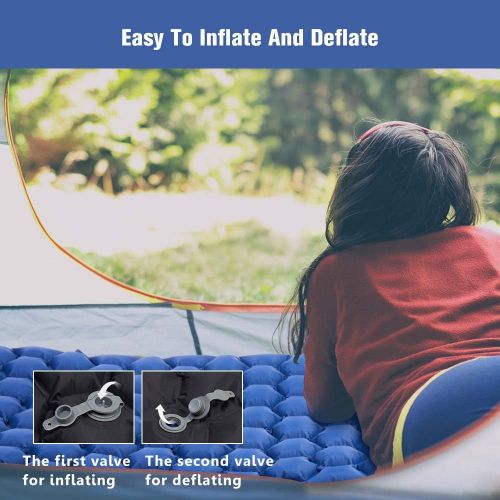  [아마존핫딜][아마존 핫딜] DEERFAMY Camping Inflatable Sleeping Pad, Backpacking Inflating Sleeping Pad Lightweight Compact Portable