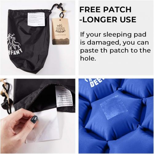  [아마존핫딜][아마존 핫딜] DEERFAMY Camping Inflatable Sleeping Pad, Backpacking Inflating Sleeping Pad Lightweight Compact Portable