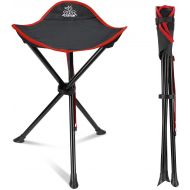 DEERFAMY Folding Camping Tripod Stools, Portable 3 Legs Tall Slacker Chair Tripod Seat for Outdoor Hiking Fishing Picnic Travel Beach BBQ Garden Lawn with Storage Bag