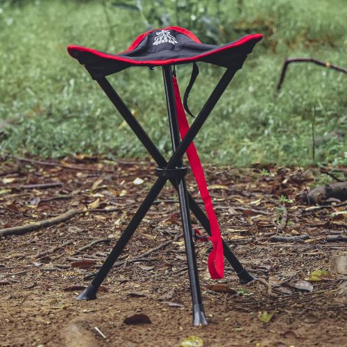  DEERFAMY Folding Camping Tripod Stools, Portable 3 Legs Tall Slacker Chair Tripod Seat for Outdoor Hiking Fishing Picnic Travel Beach BBQ Garden Lawn with Storage Bag