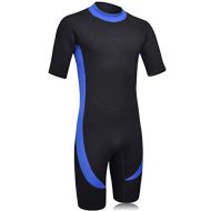 DEHAI Men Womens Wetsuits Shorty Sleeves 3mm Neoprene Skin Youth Adults Reactor Full Suit Diving Swimming Snorkeling Surfing Scuba Jumpsuit Warm Boys Girls Swimwear Back Zip