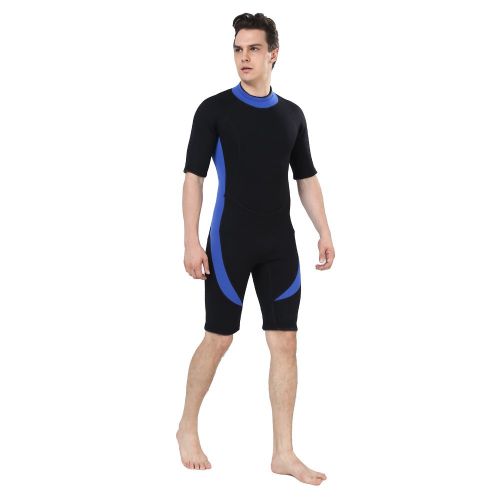  DEHAI Men Womens Wetsuits Shorty Sleeves 3mm Neoprene Skin Youth Adults Reactor Full Suit Diving Swimming Snorkeling Surfing Scuba Jumpsuit Warm Boys Girls Swimwear Back Zip