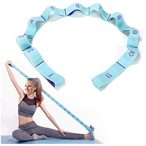  [아마존베스트]Stretching Band,DEHUB Stretch Band Gymnastikband mit 11 Schleifen,Yoga Stretch Gurt,Leicht zu Tragender und Hochelastischer Widerstandsbander,Deal fuer Yoga, Koerperliche Therapie, G