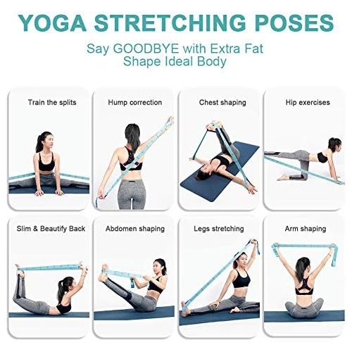  [아마존베스트]Stretching Band,DEHUB Stretch Band Gymnastikband mit 11 Schleifen,Yoga Stretch Gurt,Leicht zu Tragender und Hochelastischer Widerstandsbander,Deal fuer Yoga, Koerperliche Therapie, G