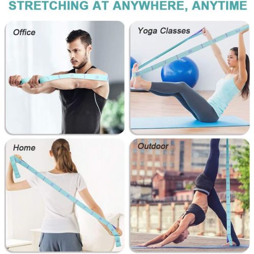  [아마존베스트]Stretching Band,DEHUB Stretch Band Gymnastikband mit 11 Schleifen,Yoga Stretch Gurt,Leicht zu Tragender und Hochelastischer Widerstandsbander,Deal fuer Yoga, Koerperliche Therapie, G