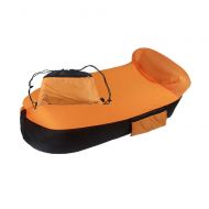 DEI QI Inflatable Lounger Air Sofa with Portable Package for Travelling, Camping, Hiking, Pool and Beach Parties (Color : Orange)