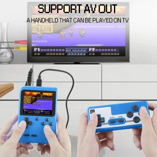  [아마존베스트]DEIKAL Handheld Game Console, Retro Game Console with 500 Classic FC Games 3 Inch Screen 1020mAh Rechargeable Battery Portable Game Console Support TV Connection & 2 Players for Ki