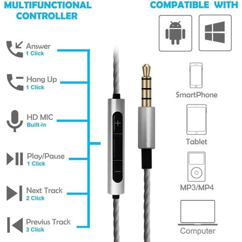  Deivvox Earphones - Wired Earbuds with Microphone Mic - in Ear Headphones Earbud Noise Cancelling Isolating in-Ear Earphone Deep Bass Ear Buds Compatible iPhone iPod Samsung Smartp