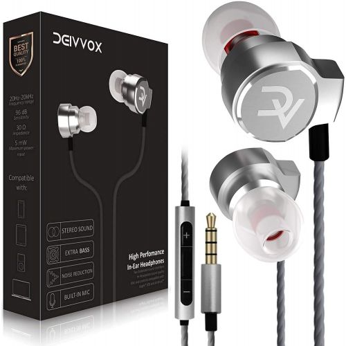  Deivvox Earphones - Wired Earbuds with Microphone Mic - in Ear Headphones Earbud Noise Cancelling Isolating in-Ear Earphone Deep Bass Ear Buds Compatible iPhone iPod Samsung Smartp