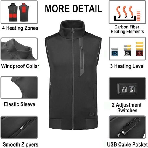 [아마존 핫딜] DEKINMAX Womens Heated Vest Lightweight Slim Fit Insulated USB Electric Heating Winter Vest (Power Bank not Included)