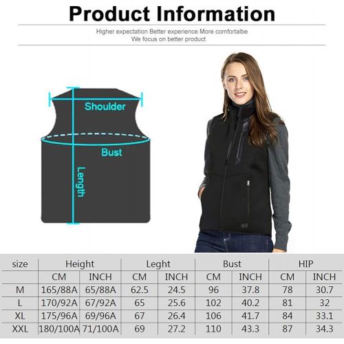  [아마존 핫딜] DEKINMAX Womens Heated Vest Lightweight Slim Fit Insulated USB Electric Heating Winter Vest (Power Bank not Included)