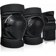 DEKINMAX Knee Pads for Kids & Adult/Youth Protective Gear Set, Knee Pads Elbow Pads with Wrist Guards 3 in 1 for Biking, Skating, and Rollerblading Scooter