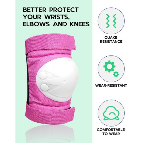  DEKINMAX Knee Pads for Kids & Adult/Youth Protective Gear Set, Knee Pads Elbow Pads with Wrist Guards 3 in 1 for Biking, Skating, and Rollerblading Scooter