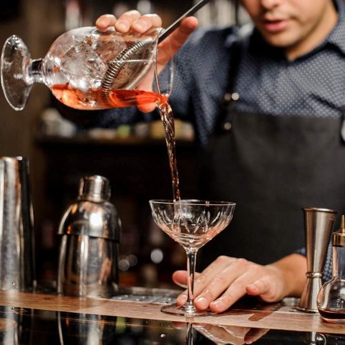  [아마존베스트]DEKINMAX 12-Piece Bartender kit with stand, Stainless Steel Cocktail Shaker set-Martini Shaker, Jigger, Strainer, Bar Mixer Spoon, Tongs, Bottle Opener,Liquor Pourer,Bottle stopper